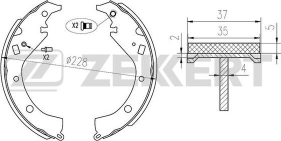 Zekkert BK-4111 - Комплект гальм, барабанний механізм autozip.com.ua