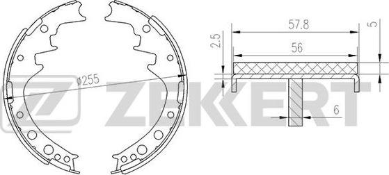 Zekkert BK-4118 - Комплект гальм, барабанний механізм autozip.com.ua