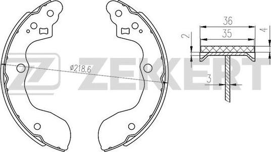 Zekkert BK-4112 - Комплект гальм, барабанний механізм autozip.com.ua