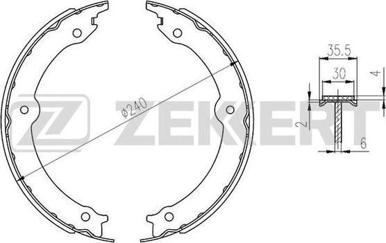 Zekkert BK-4181 - Комплект гальм, барабанний механізм autozip.com.ua