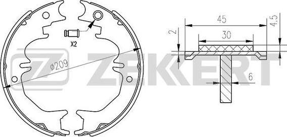 Zekkert BK-4183 - Комплект гальм, барабанний механізм autozip.com.ua