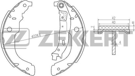 Zekkert BK-4139 - Комплект гальм, барабанний механізм autozip.com.ua