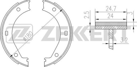 Zekkert BK-4135 - Комплект гальм, барабанний механізм autozip.com.ua