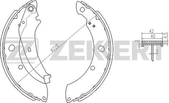 Zekkert BK-4125 - Комплект гальм, барабанний механізм autozip.com.ua