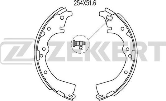 Zekkert BK-4120 - Комплект гальм, барабанний механізм autozip.com.ua