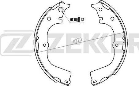 Zekkert BK-4121 - Комплект гальм, барабанний механізм autozip.com.ua