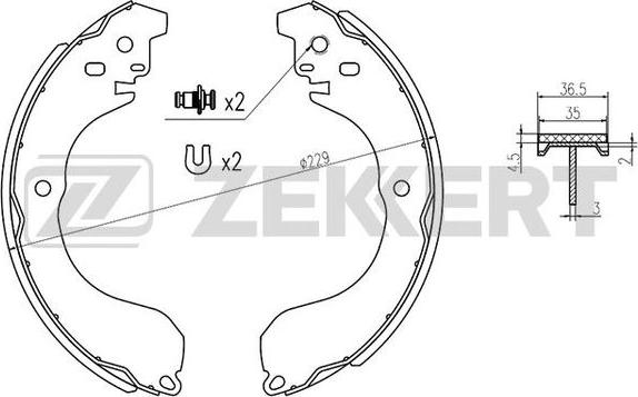 Zekkert BK-4179 - Комплект гальм, барабанний механізм autozip.com.ua