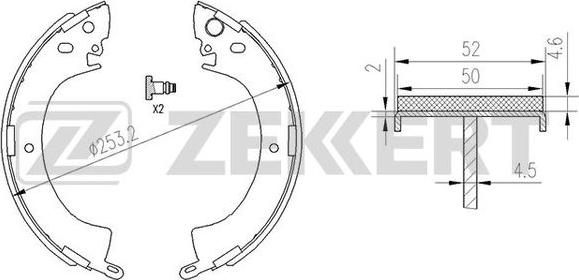 Zekkert BK-4174 - Комплект гальм, барабанний механізм autozip.com.ua