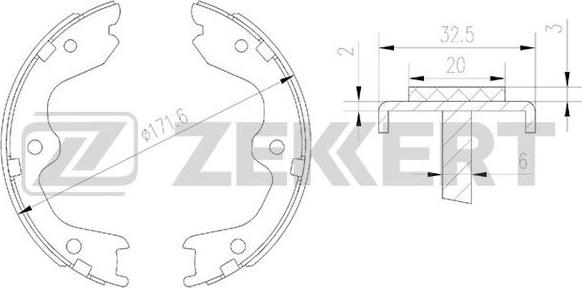 Zekkert BK-4171 - Комплект гальм, барабанний механізм autozip.com.ua