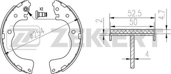 Zekkert BK-4173 - Комплект гальм, барабанний механізм autozip.com.ua