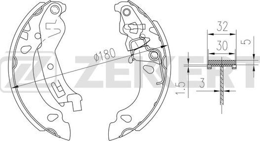 Zekkert BK-4344 - Комплект гальм, барабанний механізм autozip.com.ua