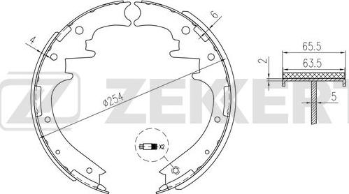 Zekkert BK-4346 - Комплект гальм, барабанний механізм autozip.com.ua