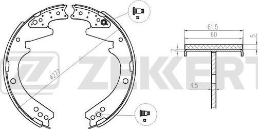 Zekkert BK-4359 - Комплект гальм, барабанний механізм autozip.com.ua