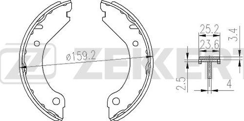 Zekkert BK-4369 - Комплект гальм, барабанний механізм autozip.com.ua