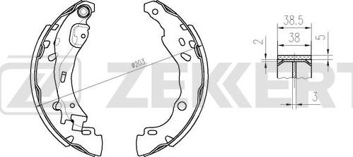 Zekkert BK-4365 - Комплект гальм, барабанний механізм autozip.com.ua