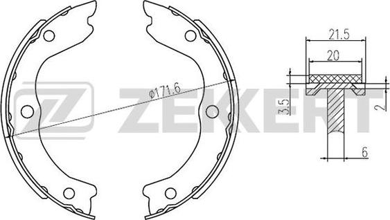 Zekkert BK-4300 - Комплект гальм, барабанний механізм autozip.com.ua