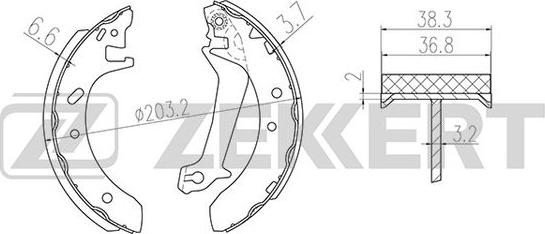 Zekkert BK-4319 - Комплект гальм, барабанний механізм autozip.com.ua