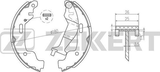 Zekkert BK-4316 - Комплект гальм, барабанний механізм autozip.com.ua