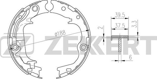 Zekkert BK-4313 - Комплект гальм, барабанний механізм autozip.com.ua