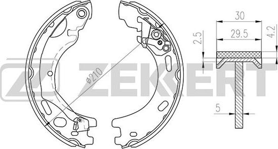 Zekkert BK-4312 - Комплект гальм, барабанний механізм autozip.com.ua