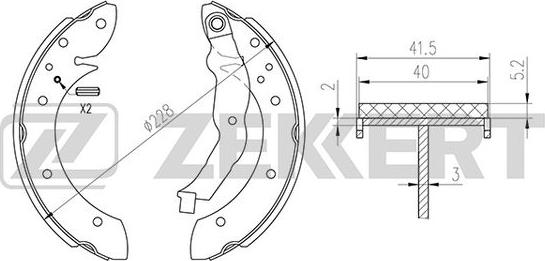 Zekkert BK-4317 - Комплект гальм, барабанний механізм autozip.com.ua