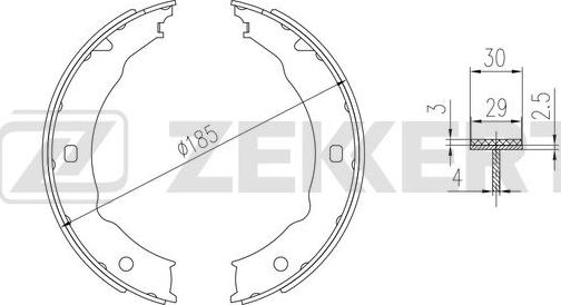 Zekkert BK-4374 - Комплект гальм, барабанний механізм autozip.com.ua