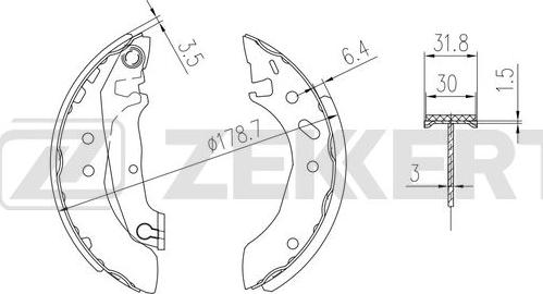 Zekkert BK-4371 - Комплект гальм, барабанний механізм autozip.com.ua