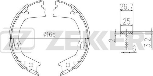 Zekkert BK-4373 - Комплект гальм, барабанний механізм autozip.com.ua