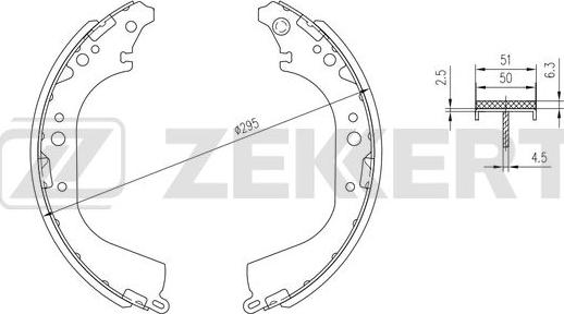 Zekkert BK-4372 - Комплект гальм, барабанний механізм autozip.com.ua