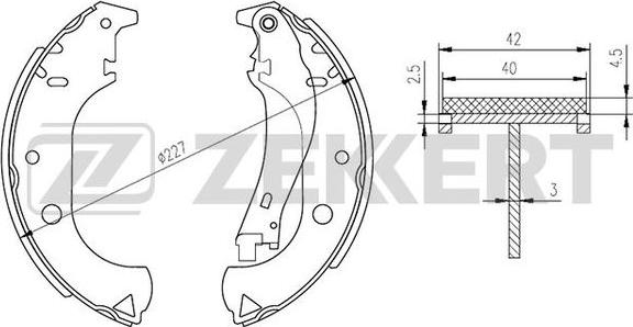 Zekkert BK-4299 - Комплект гальм, барабанний механізм autozip.com.ua