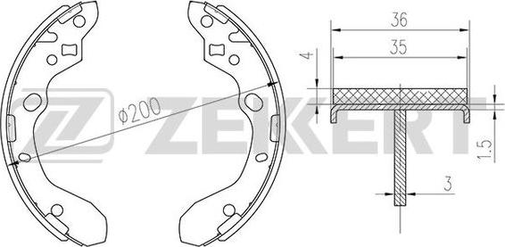 Zekkert BK-4294 - Комплект гальм, барабанний механізм autozip.com.ua