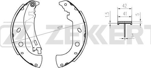 Zekkert BK-4293 - Комплект гальм, барабанний механізм autozip.com.ua