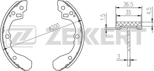 Zekkert BK-4250 - Комплект гальм, барабанний механізм autozip.com.ua