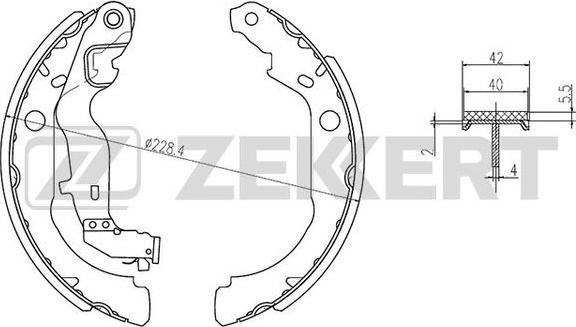 Zekkert BK-4264 - Комплект гальм, барабанний механізм autozip.com.ua