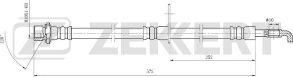 Zekkert BS-9497 - Гальмівний шланг autozip.com.ua