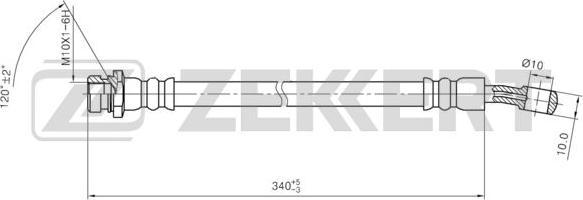 Zekkert BS-9457 - Гальмівний шланг autozip.com.ua
