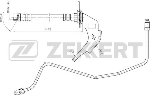 Zekkert BS-9460 - Гальмівний шланг autozip.com.ua