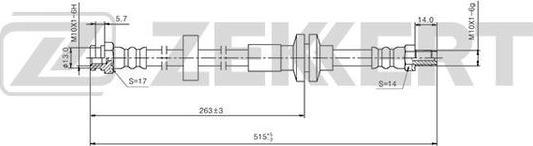 Zekkert BS-9417 - Гальмівний шланг autozip.com.ua