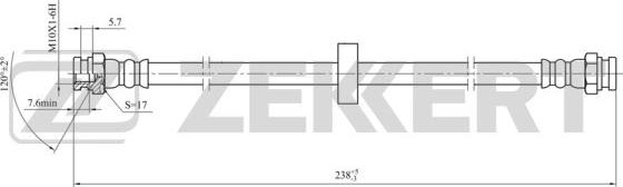 Zekkert BS-9433 - Гальмівний шланг autozip.com.ua