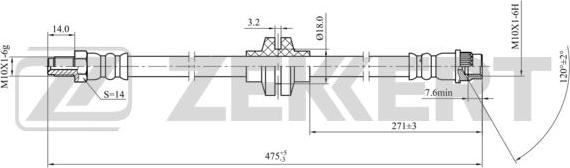 Zekkert BS-9425 - Гальмівний шланг autozip.com.ua