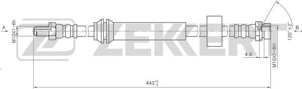 Zekkert BS-9428 - Гальмівний шланг autozip.com.ua