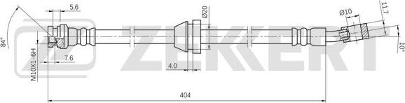 Zekkert BS-9508 - Гальмівний шланг autozip.com.ua