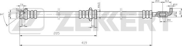 Zekkert BS-9519 - Гальмівний шланг autozip.com.ua