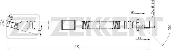 Zekkert BS-9527 - Гальмівний шланг autozip.com.ua