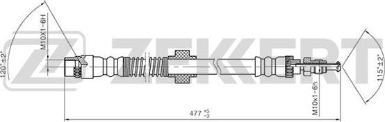 Zekkert BS-9098 - Гальмівний шланг autozip.com.ua