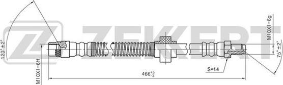 Zekkert BS-9097 - Гальмівний шланг autozip.com.ua