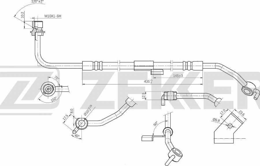 Zekkert BS-9042 - Гальмівний шланг autozip.com.ua