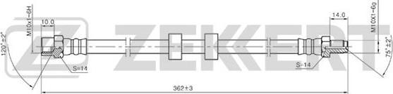 Zekkert BS-9109 - Гальмівний шланг autozip.com.ua