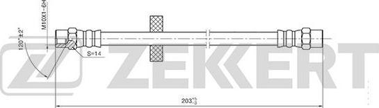 Zekkert BS-9398 - Гальмівний шланг autozip.com.ua