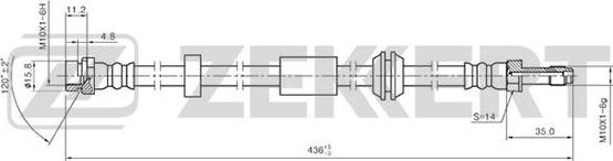 Zekkert BS-9308 - Гальмівний шланг autozip.com.ua